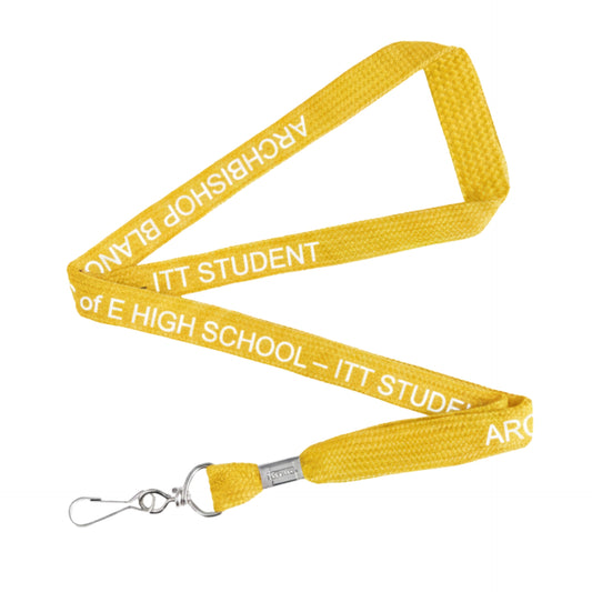 Customize Tubeless Lanyard with England Hook  (Polyester | Screen Printed) - Yellow