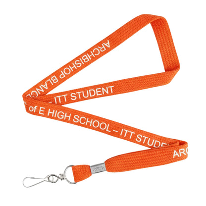 Customize Tubeless Lanyard with England Hook  (Polyester | Screen Printed) - Orange