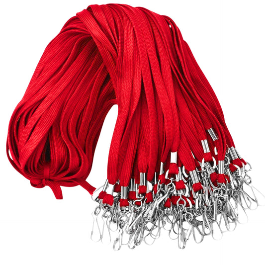 Tubeless Flat Lanyard with England Hook – Red (Set of 100 Qty)