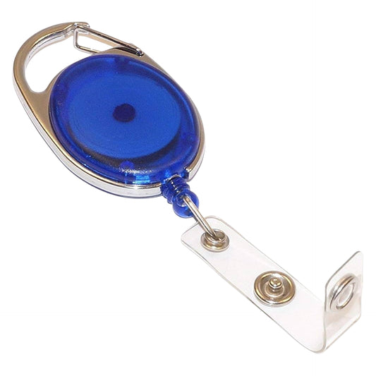 Premium Oval Shape Retractable Yo-Yo Clip for ID Card Holder (Blue)