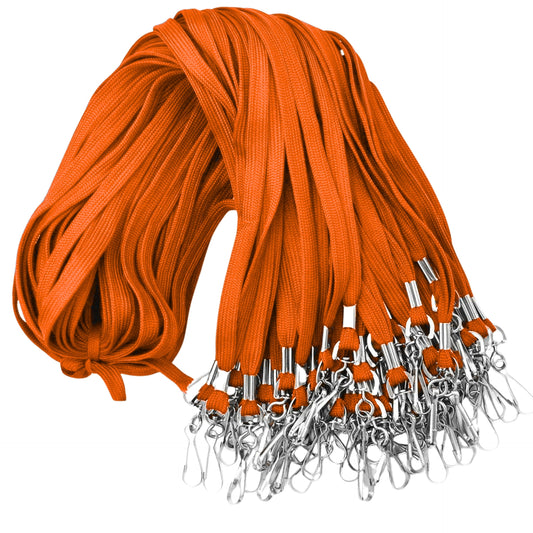 Tubeless Flat Lanyard with England Hook – Orange (Set of 100 Qty)