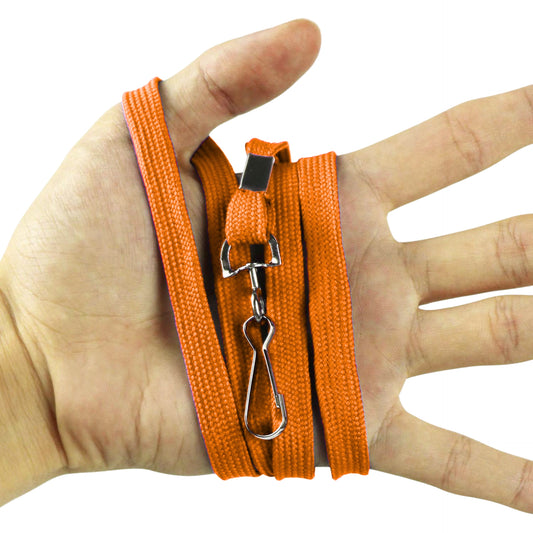 Tubeless Flat Lanyard with England Hook – Orange (Set of 100 Qty)