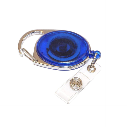 Premium Oval Shape Retractable Yo-Yo Clip for ID Card Holder (Blue)