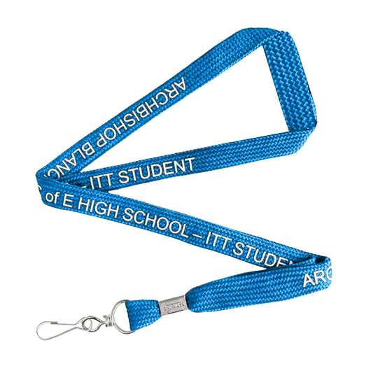 Customize Tubeless Lanyard with England Hook  (Polyester | Screen Printed) - Sky Blue